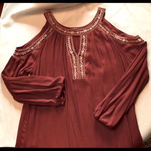 Ladies Cold Shoulder Western Style Dress